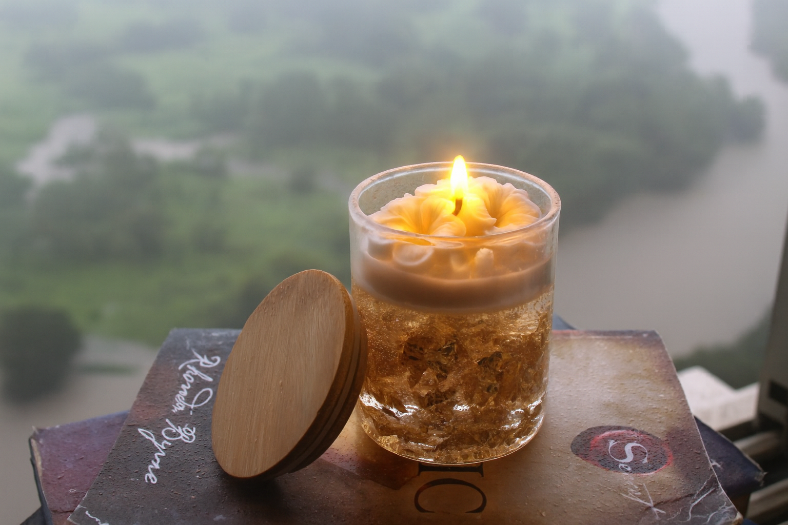 Rose Gold Glitter Jar Candle