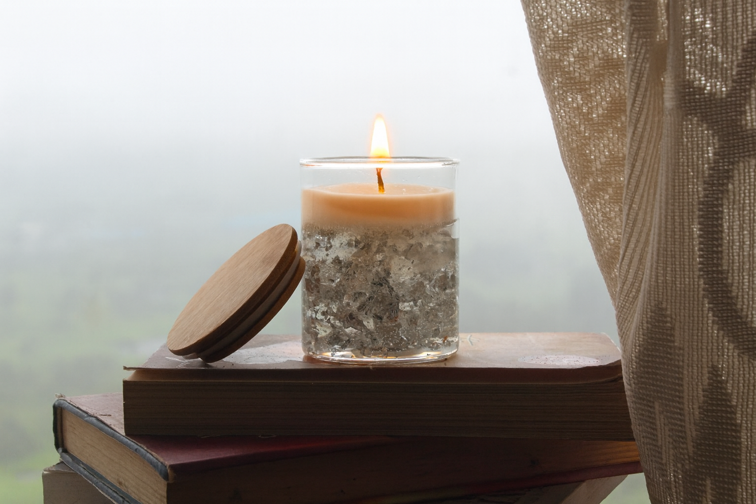 Rose Gold Glitter Jar Candle