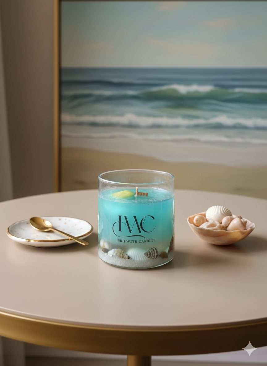 Aquatic Retreat Jar Candle – handmade by Ishq with Candles, Pune