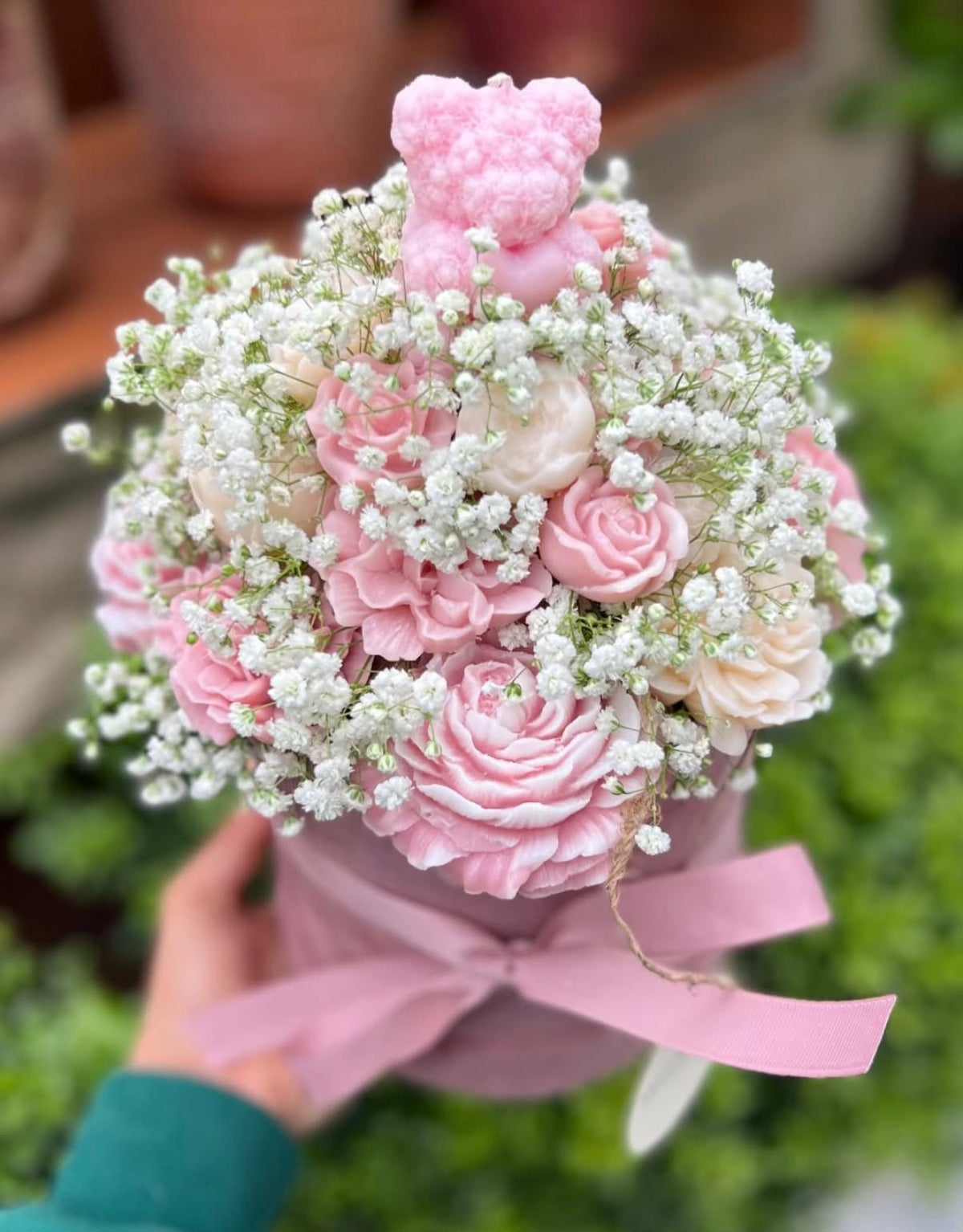 Baby Pink Candle Bouquet – handmade by Ishq with Candles, Pune