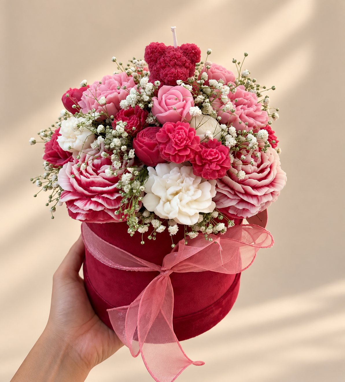 Blushing Peony Candle Bouquet – handmade by Ishq with Candles, Pune