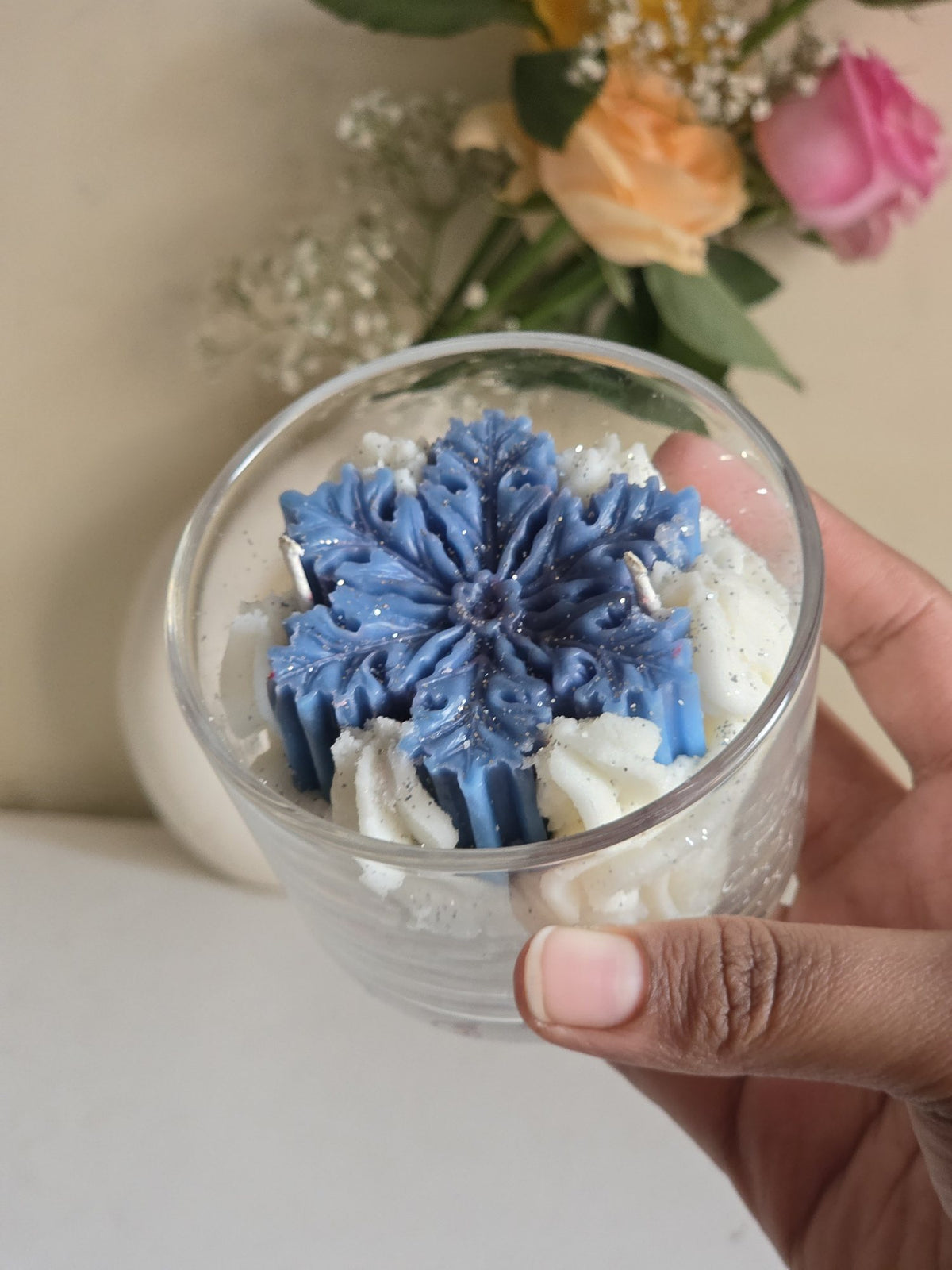 Crystal Snow Glow Candle - Blue – view 2