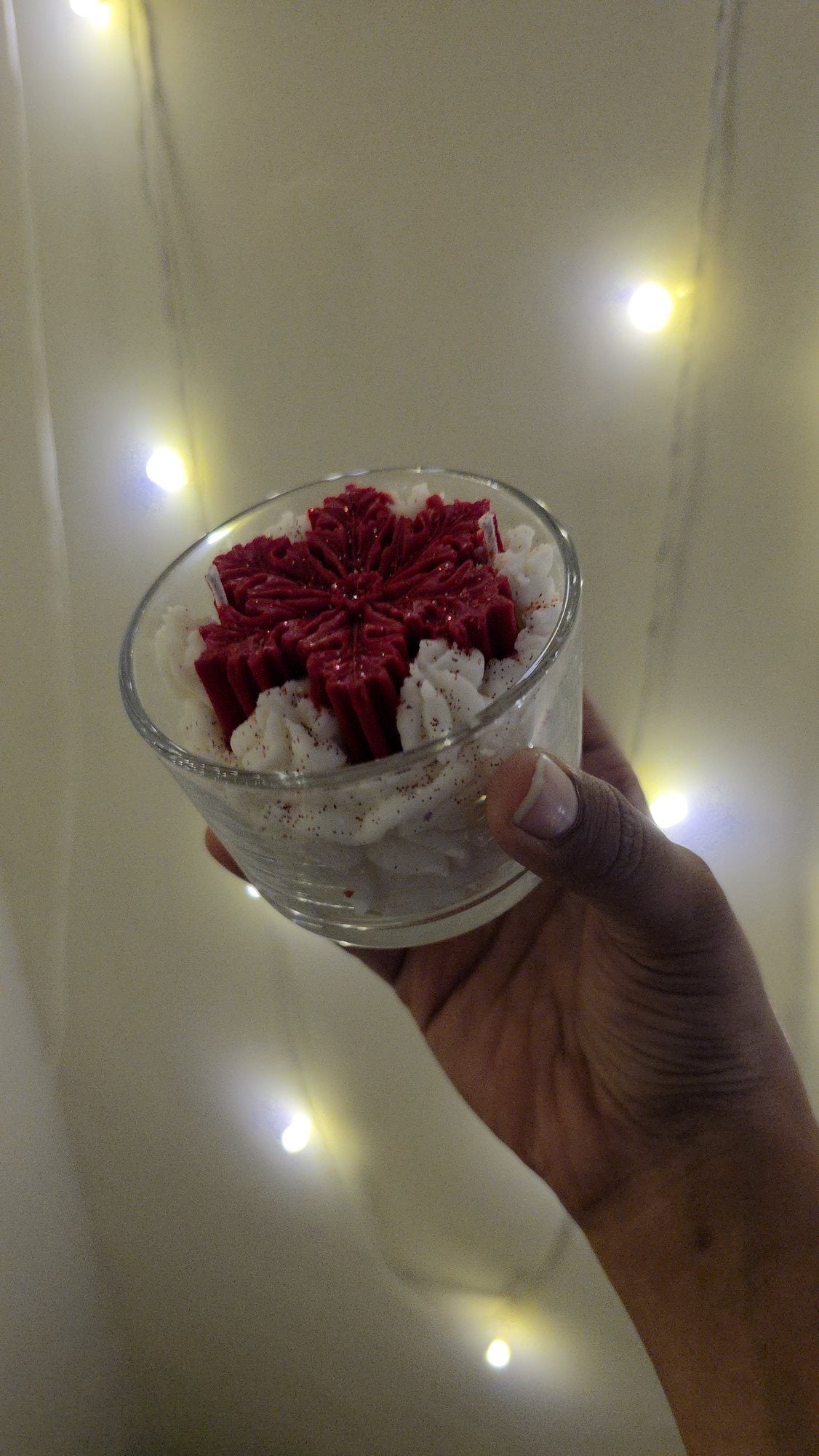 Crystal Snow Glow Candle - Red – view 2