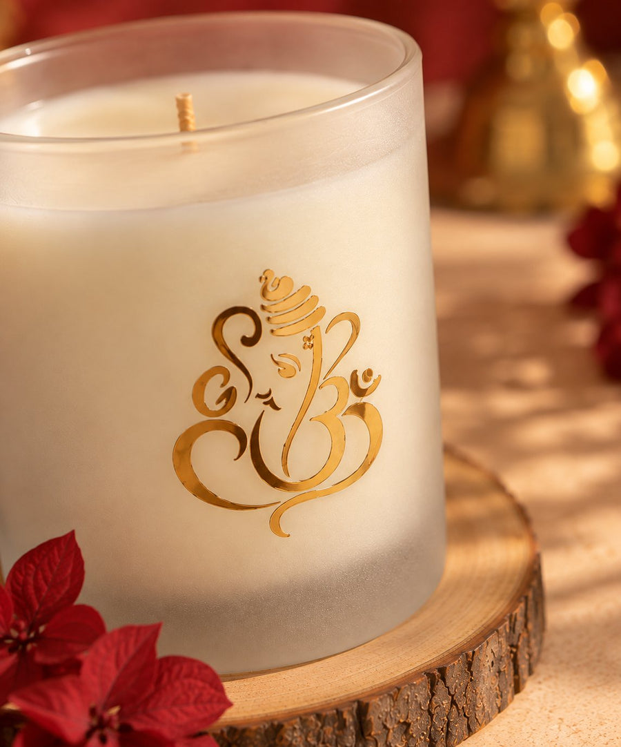 Ganesh Stuti Jar Candle – handmade by Ishq with Candles, Pune