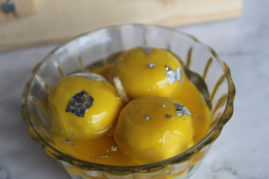 Kesar Rasgulla Candle Bowl – handmade by Ishq with Candles, Pune