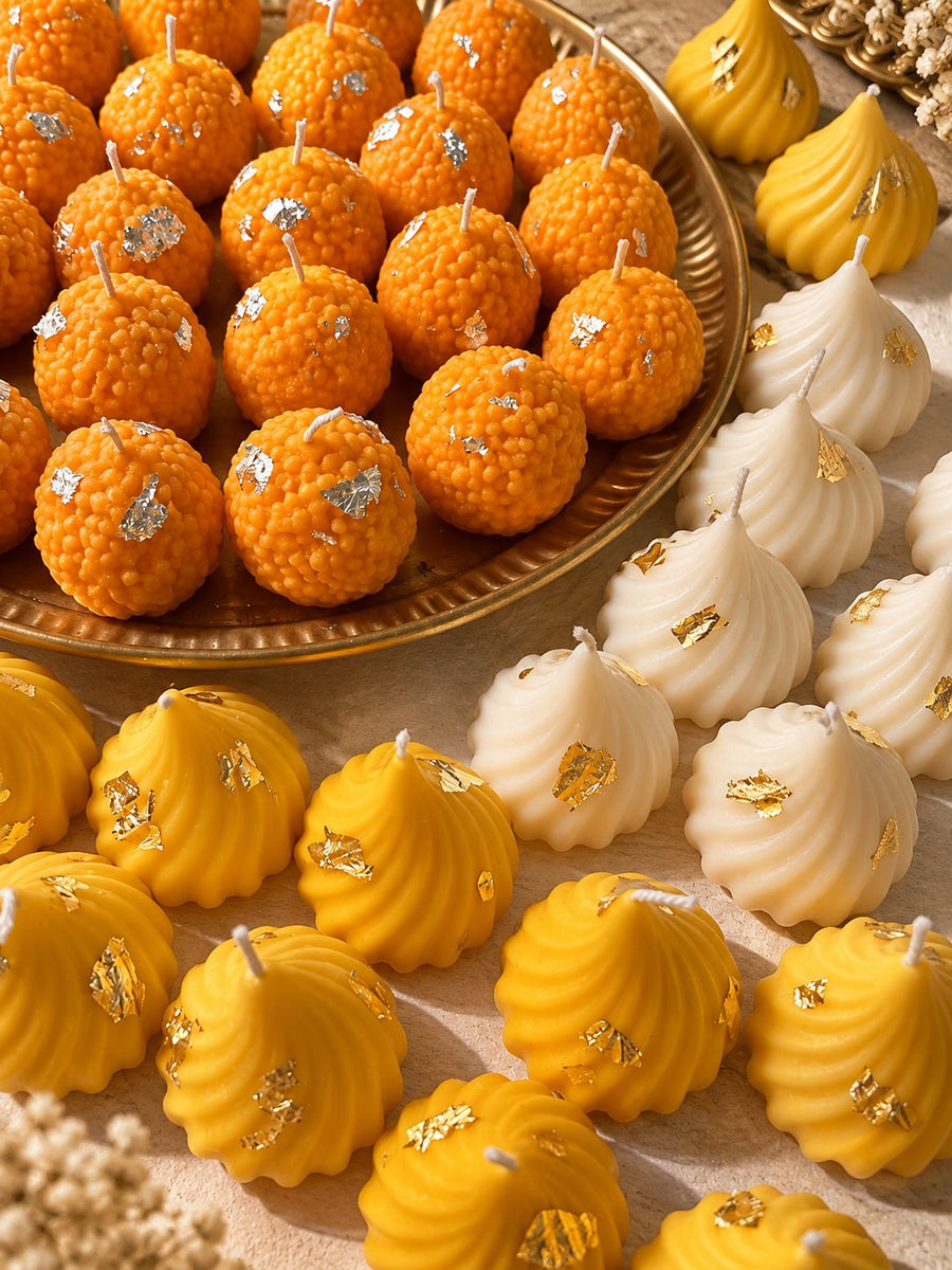 Laddoo & Modak Candle Platter – handmade by Ishq with Candles, Pune
