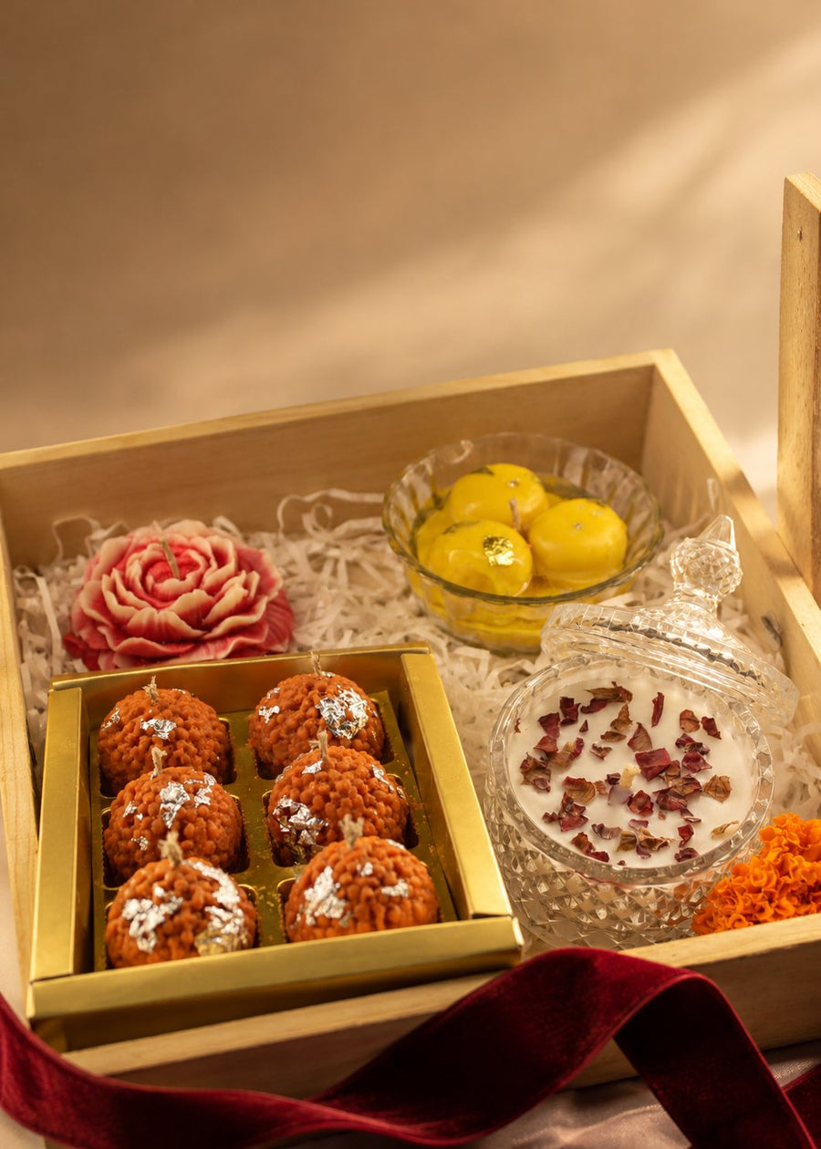 Mithai & Rose Hamper – handmade by Ishq with Candles, Pune