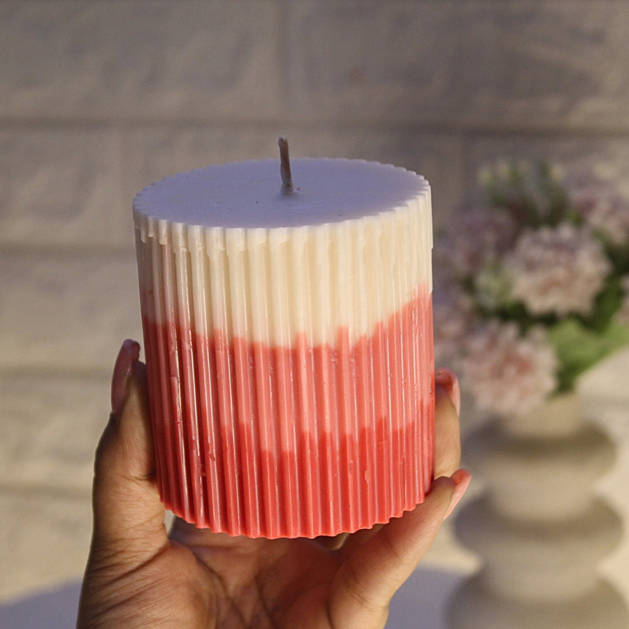 Ombre Pillar Candle - Red – handmade by Ishq with Candles, Pune