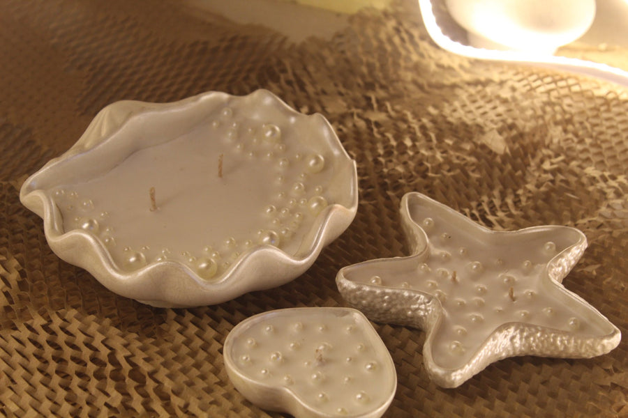 Pearl Sea Candle Trio – handmade by Ishq with Candles, Pune