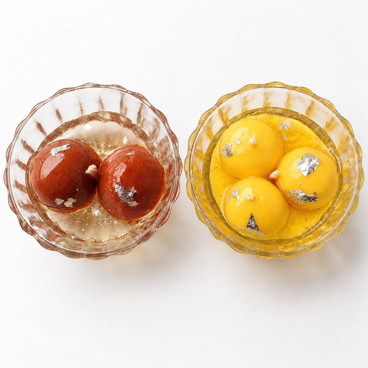 Rasgulla & Gulab Jamun Candle Duo – handmade by Ishq with Candles, Pune