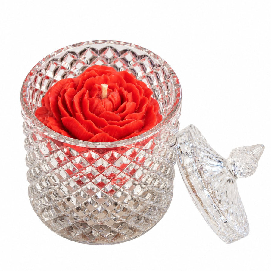 Red Rose Crystal Jar Candle – handmade by Ishq with Candles, Pune