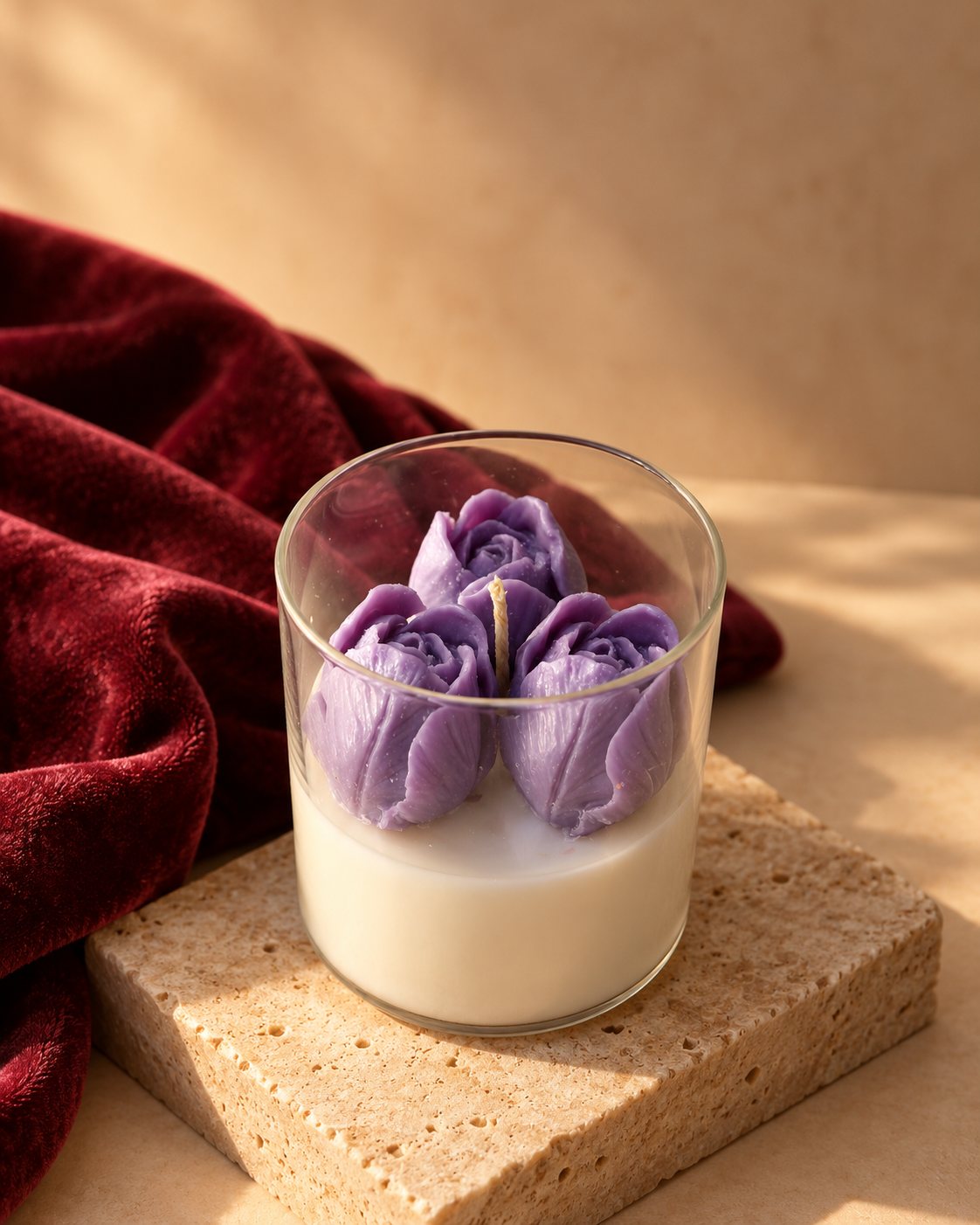 Rose Bud Jar Candle - Purple – view 2