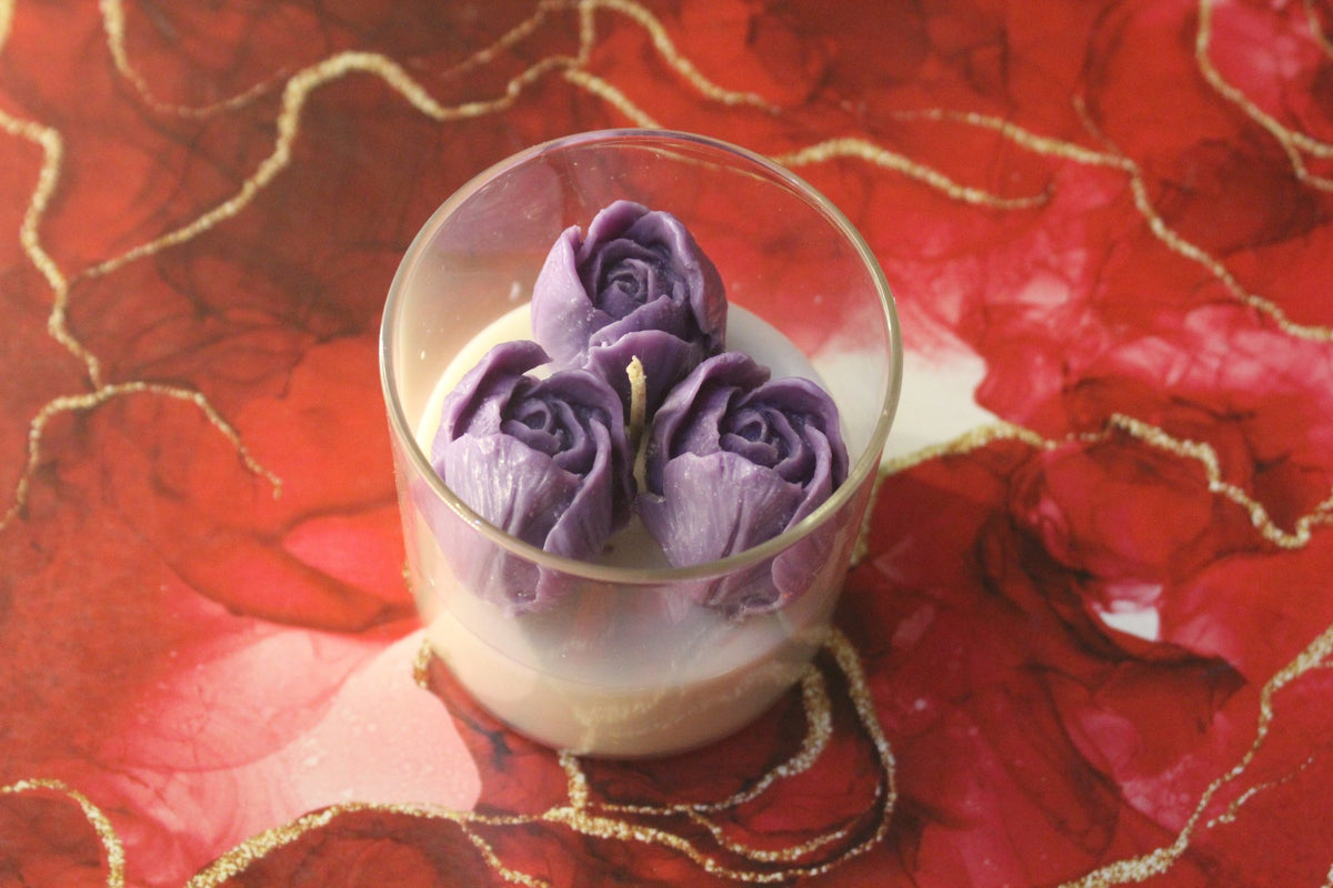 Rose Bud Jar Candle - Purple – view 4