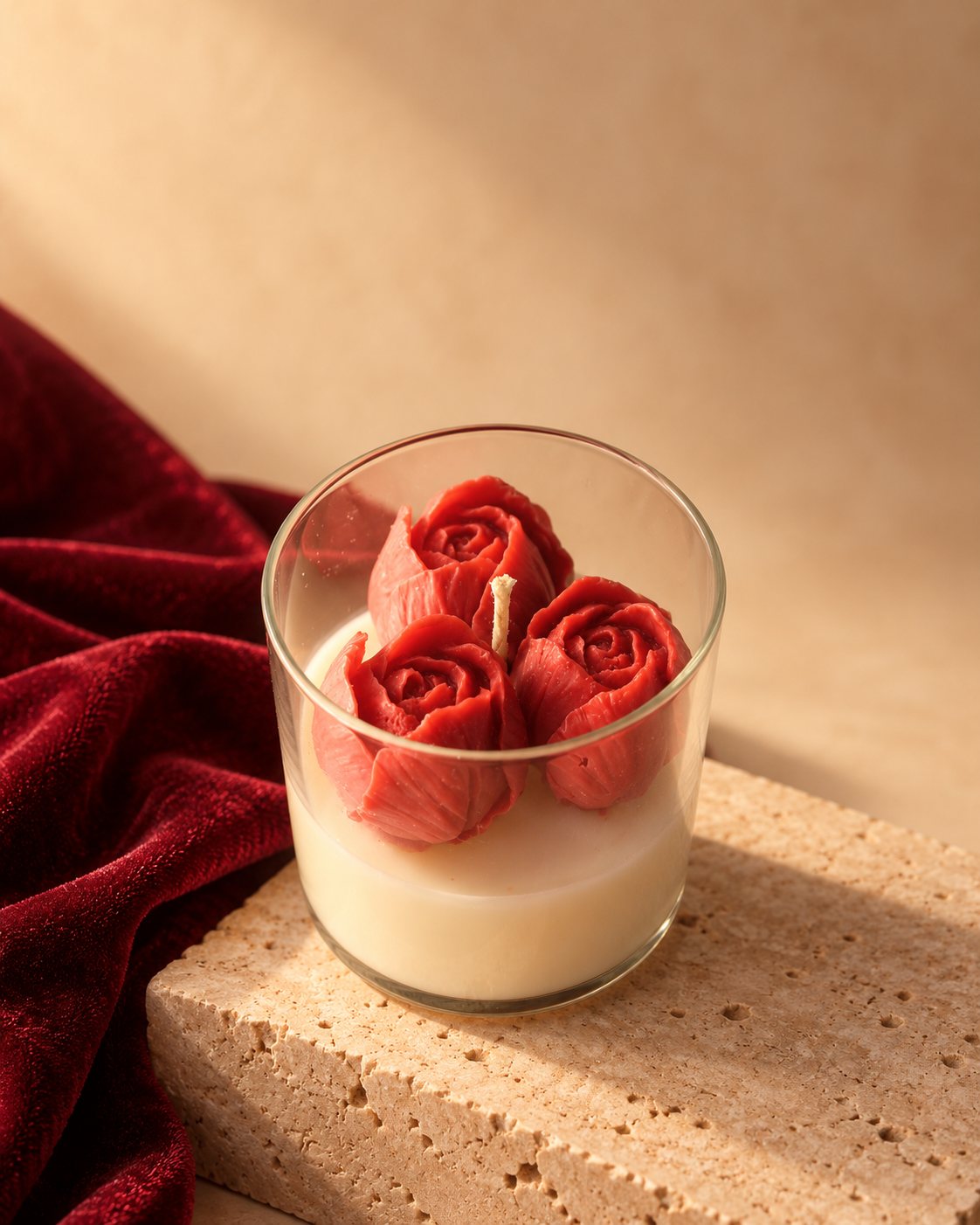 Rose Bud Jar Candle - Red – view 2