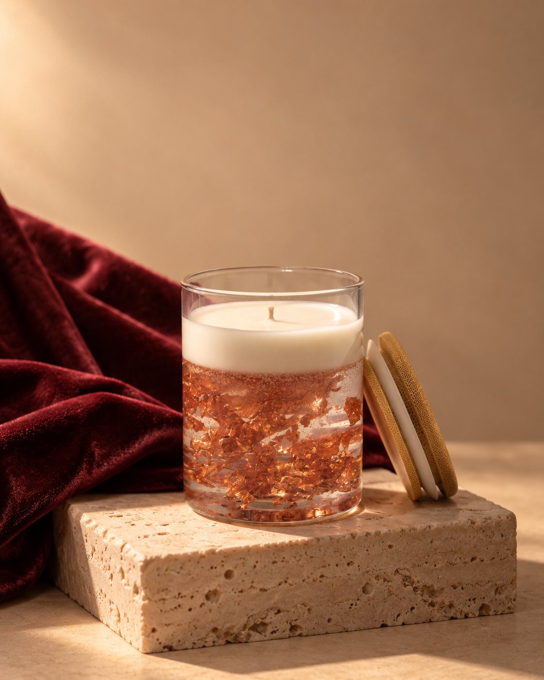 Rose Gold Glitter Jar Candle – view 2