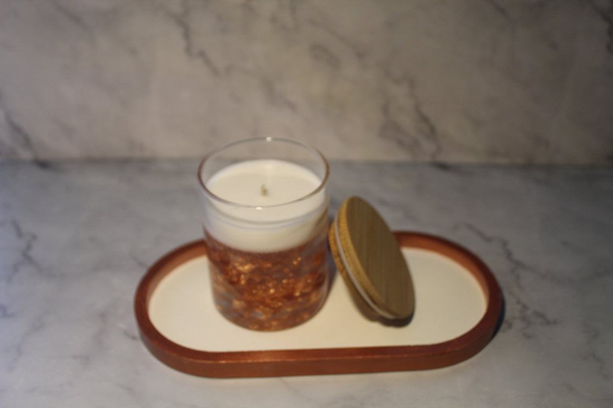 Rose Gold Glitter Jar Candle – view 3