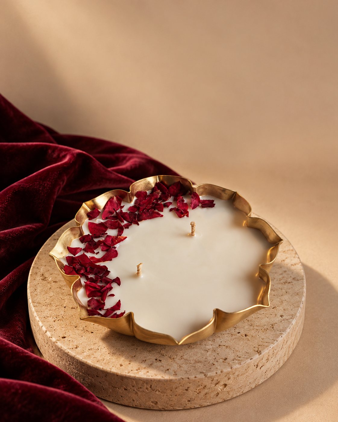Rose Petal Urli Candle – view 2