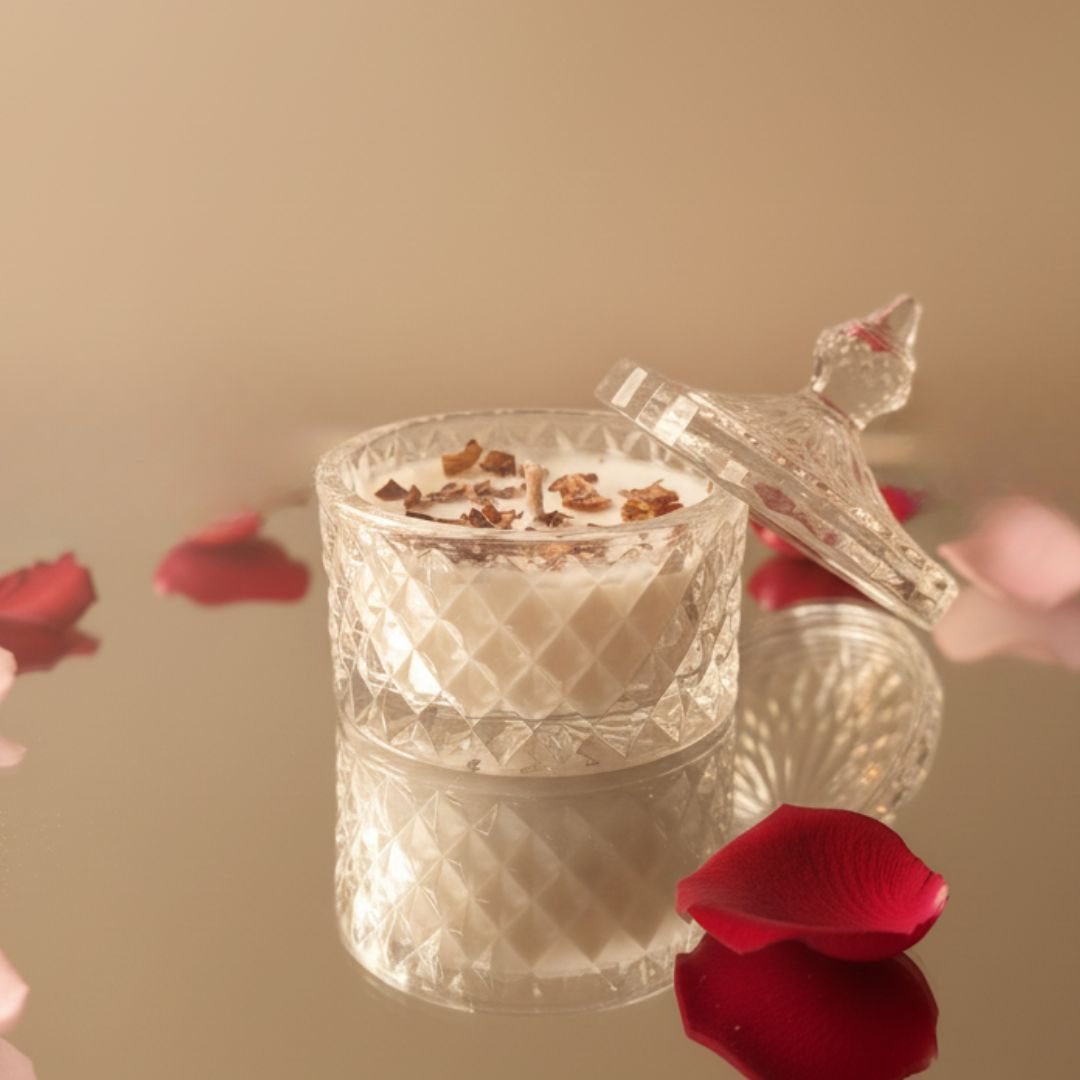 Rose Petals Crystal Jar Candle – view 2