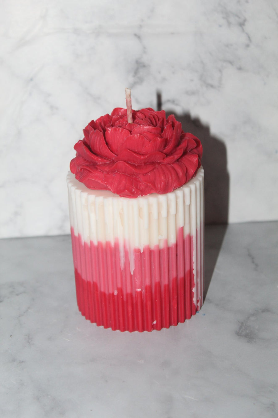 Rose Top Pillar Candle – handmade by Ishq with Candles, Pune