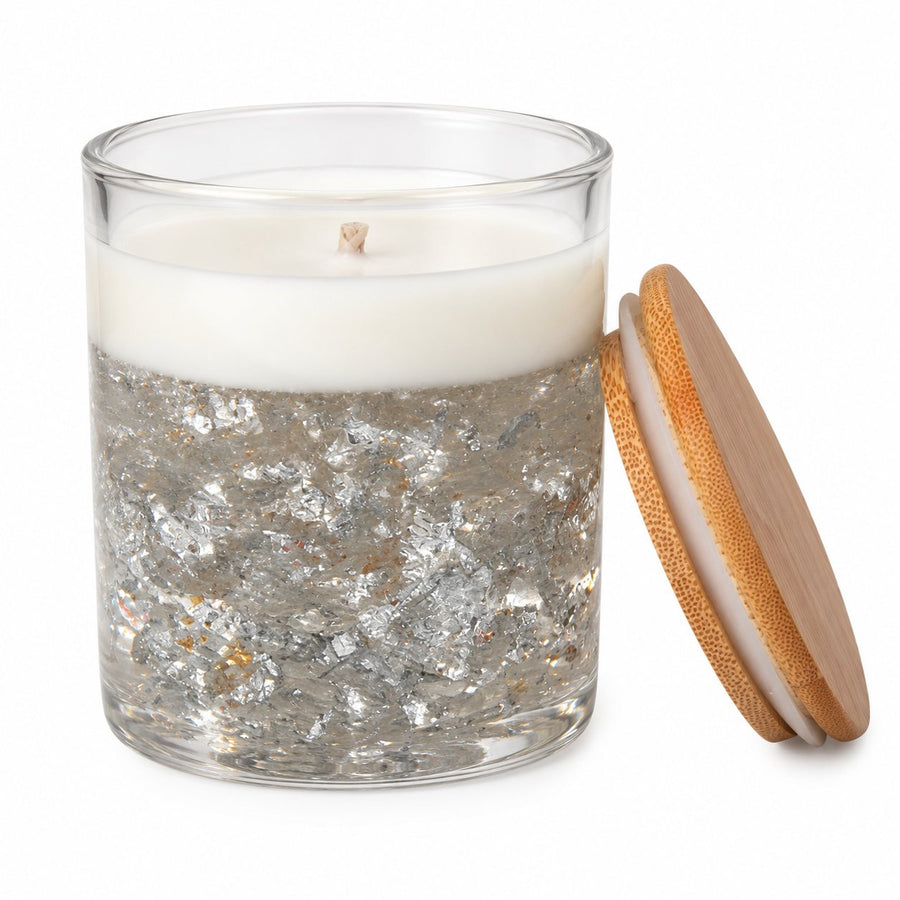 Silver Glitter Jar Candle – handmade by Ishq with Candles, Pune