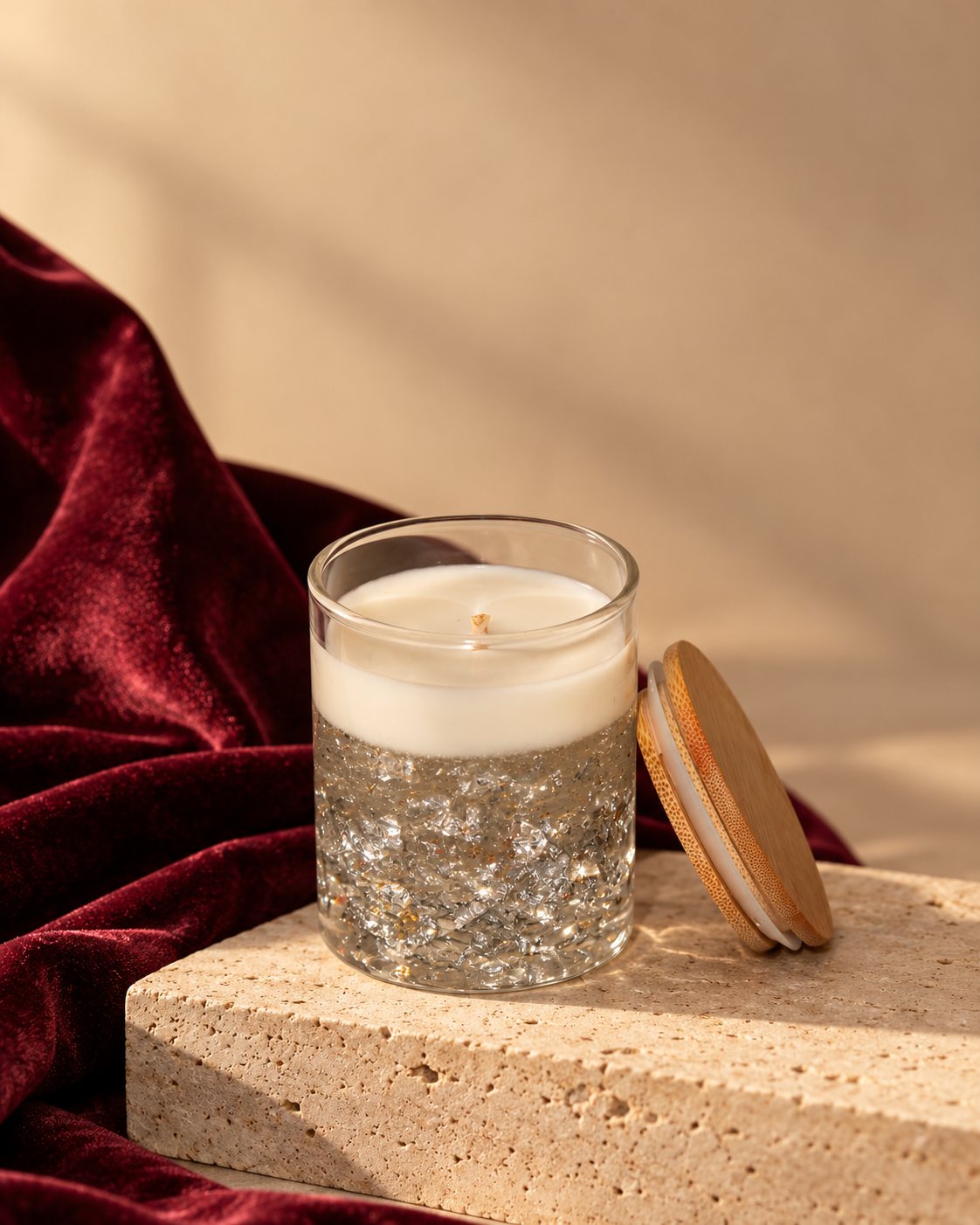 Silver Glitter Jar Candle – view 2
