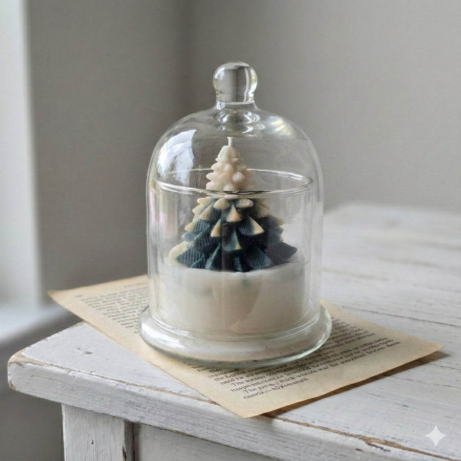 Snowfall Tree Dome Candle – handmade by Ishq with Candles, Pune