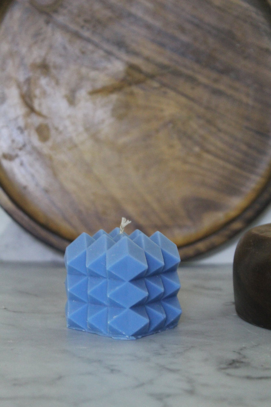 Spike Cube Candle - Blue – handmade by Ishq with Candles, Pune