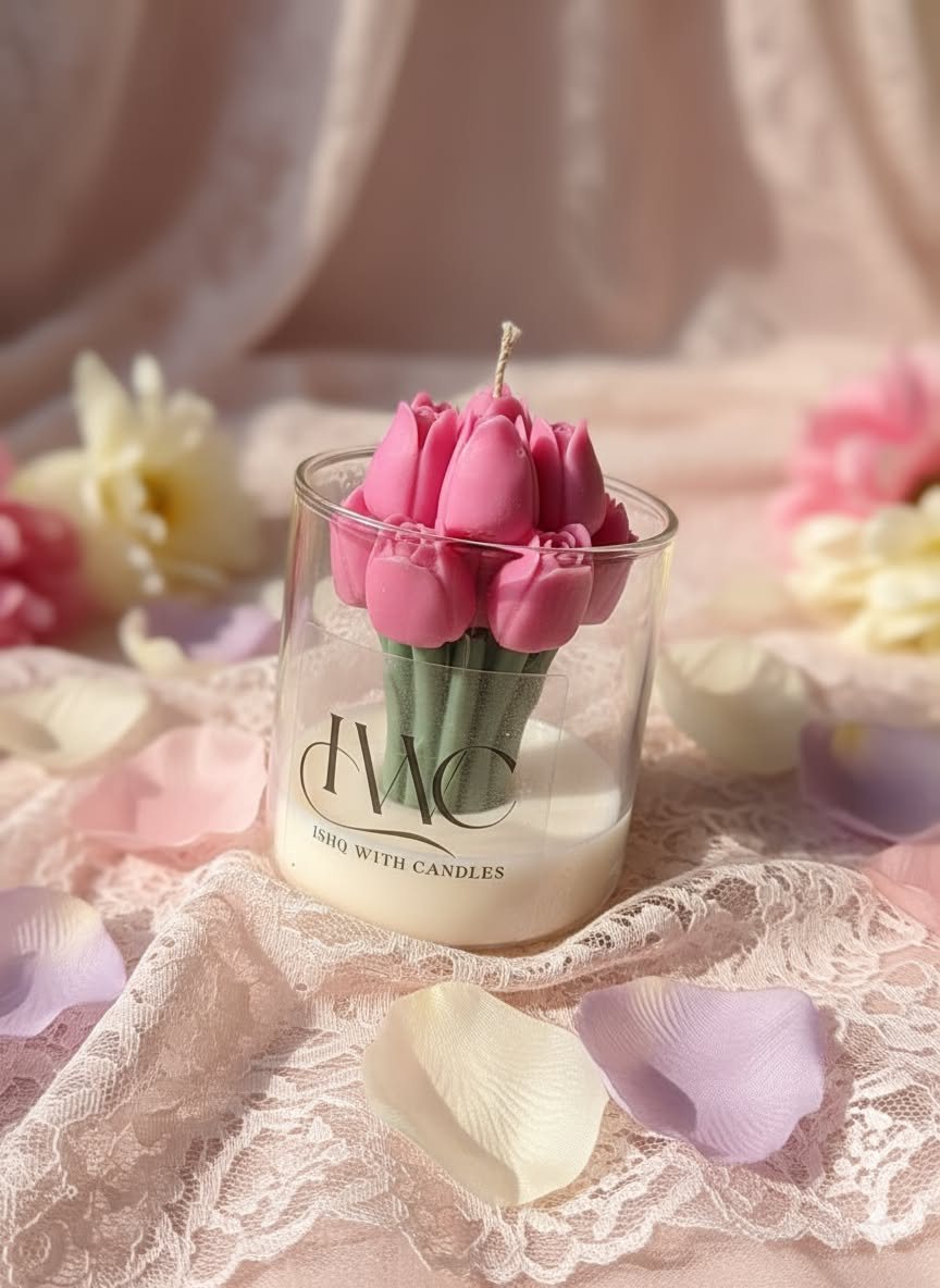 Tulip Jar Candle - Pink – view 2