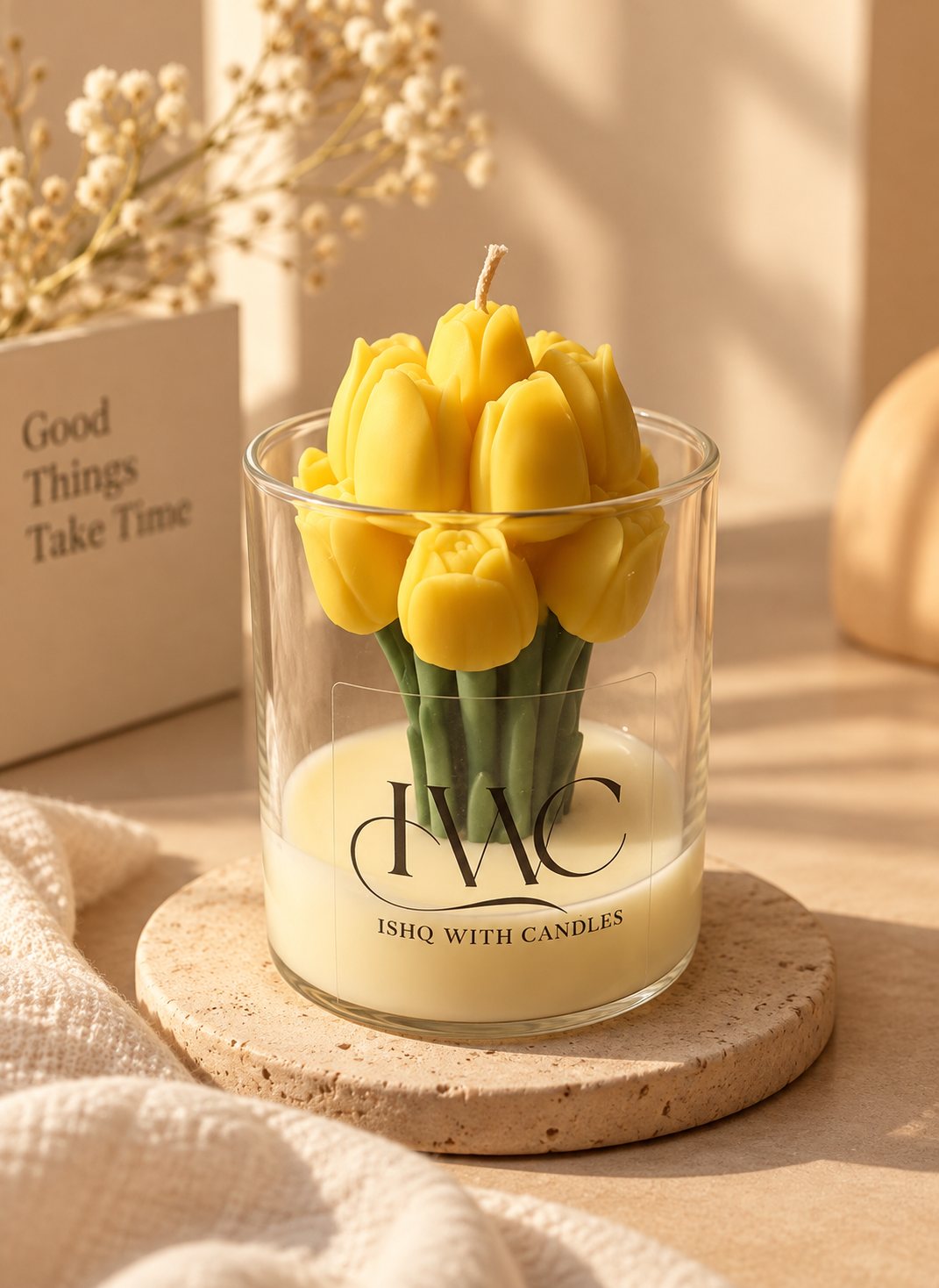 Tulip Jar Candle - Yellow – view 2