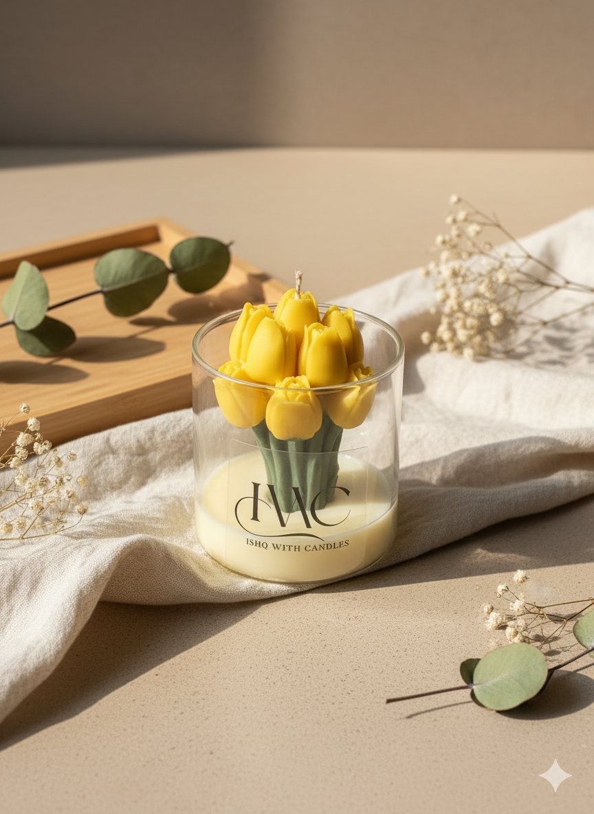 Tulip Jar Candle - Yellow – view 3